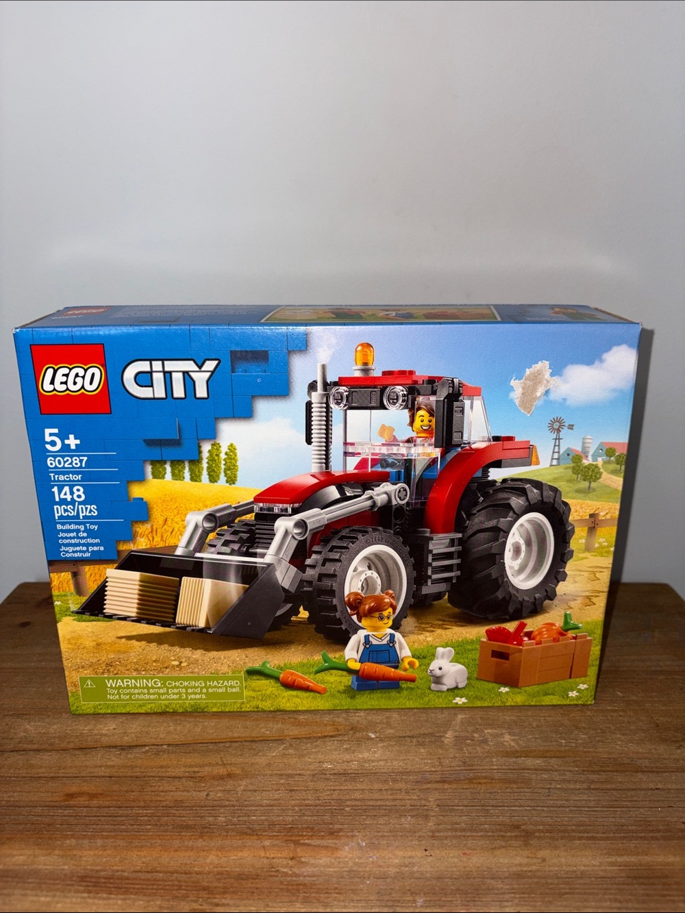 NIB Lego City Red Tractor Playset with Black Tires and Yellow Light 148 pcs